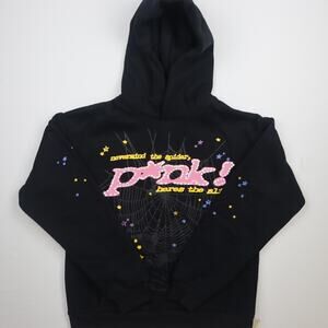Sp5der OG P*NK Hoodie Black Size Large Men’s Streetwear